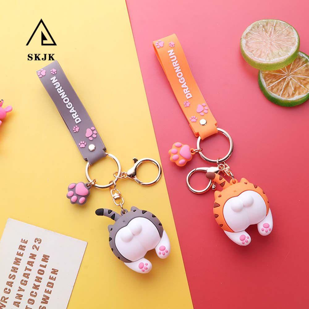 Móc Khóa Nhựa PVC Hình Mông Mèo Dễ Thương