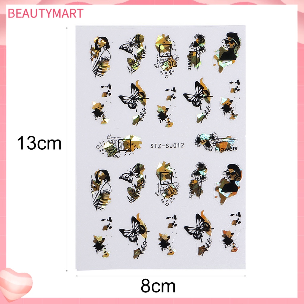 [beautymart] Miếng Dán Móng Tay Tự Dính Siêu Mỏng Họa Tiết Tinh Tế Tự Dính Mạnh Dễ Sử Dụng DIY