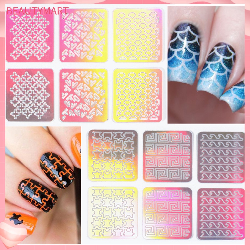 Set 24 Khuôn Vinyl Nhiều Họa Tiết Dùng Trang Trí Móng Nghệ Thuật Cho Nữ