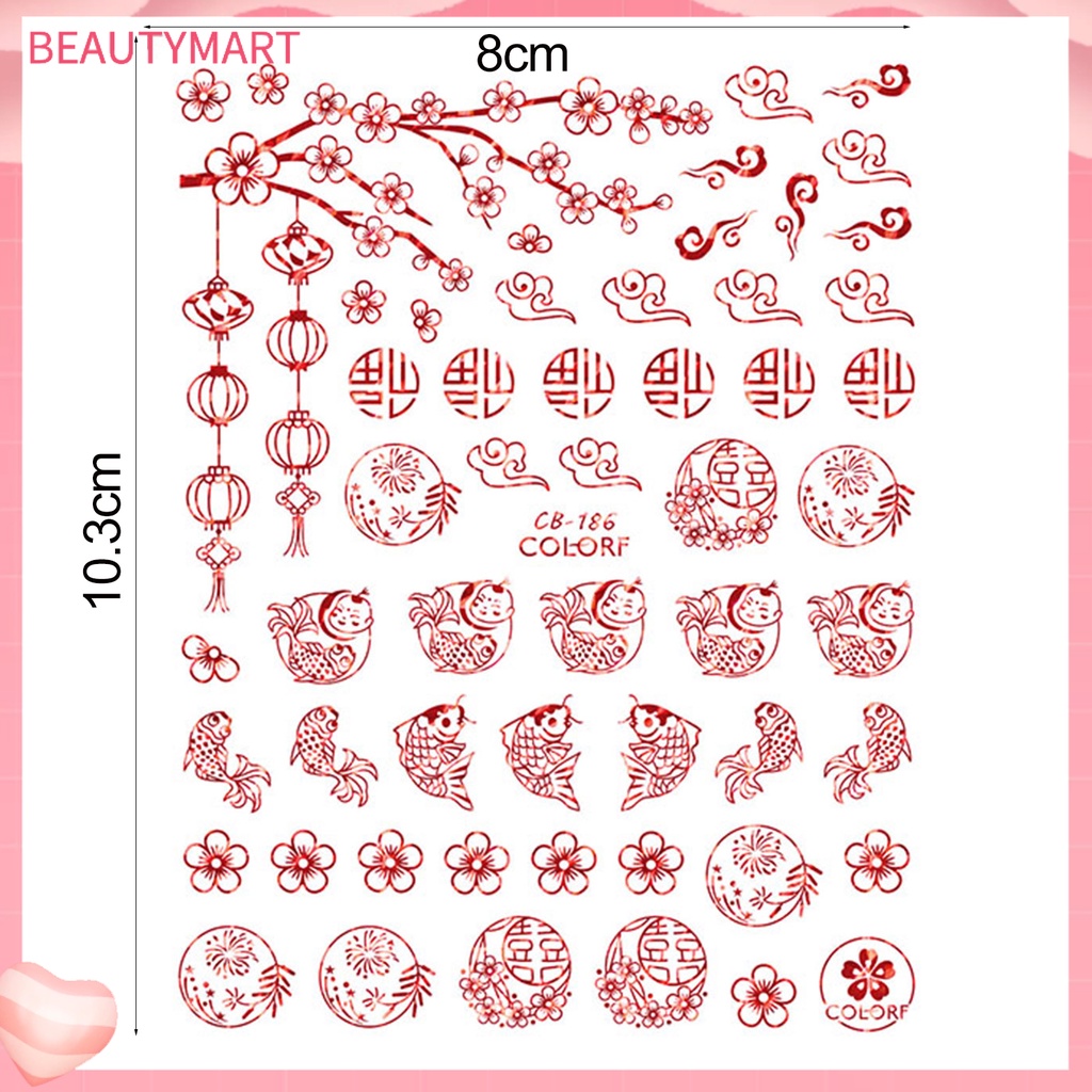 Miếng Dán Trang Trí Móng Tay Tự Dính Họa Tiết Bông Tuyết Năm Mới