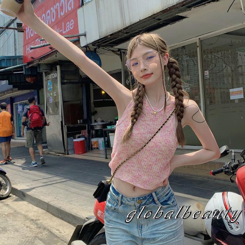 Áo Croptop Hai Dây Họa Tiết Kẻ Sọc Nhiều Màu Thời Trang Mùa Hè Cho Nữ