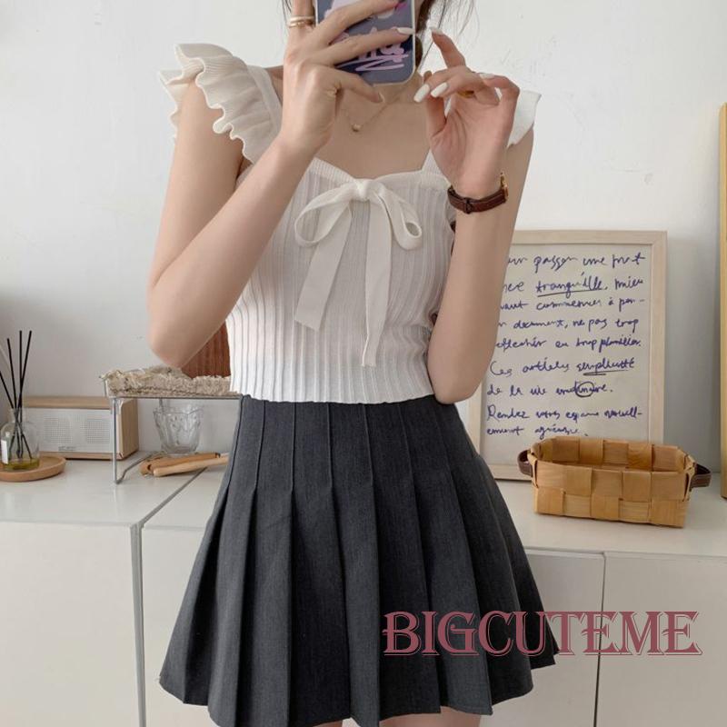 Áo Croptop Sát Nách Nhún Bèo Màu Sắc Đơn Giản Thời Trang Mùa Hè Cho Nữ