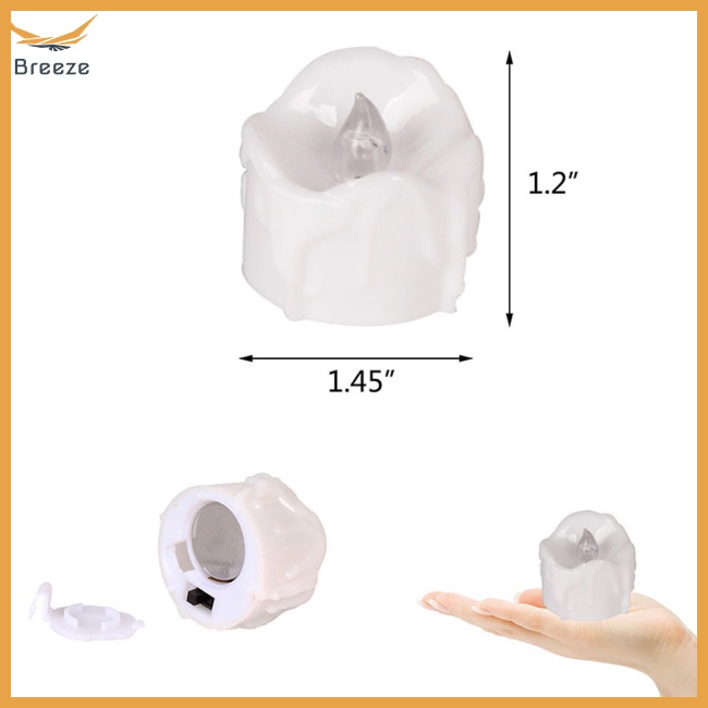 Bộ 12 Đèn Led Hình Nến Điện Tử Tiết Kiệm Năng Lượng Trang Trí Ngày Valentine