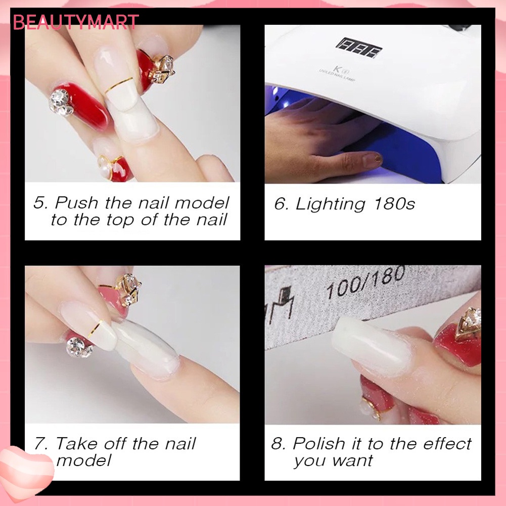 Bộ 100 Khuôn Nối Móng Tay Trong Suốt Tái Sử Dụng Linh Hoạt