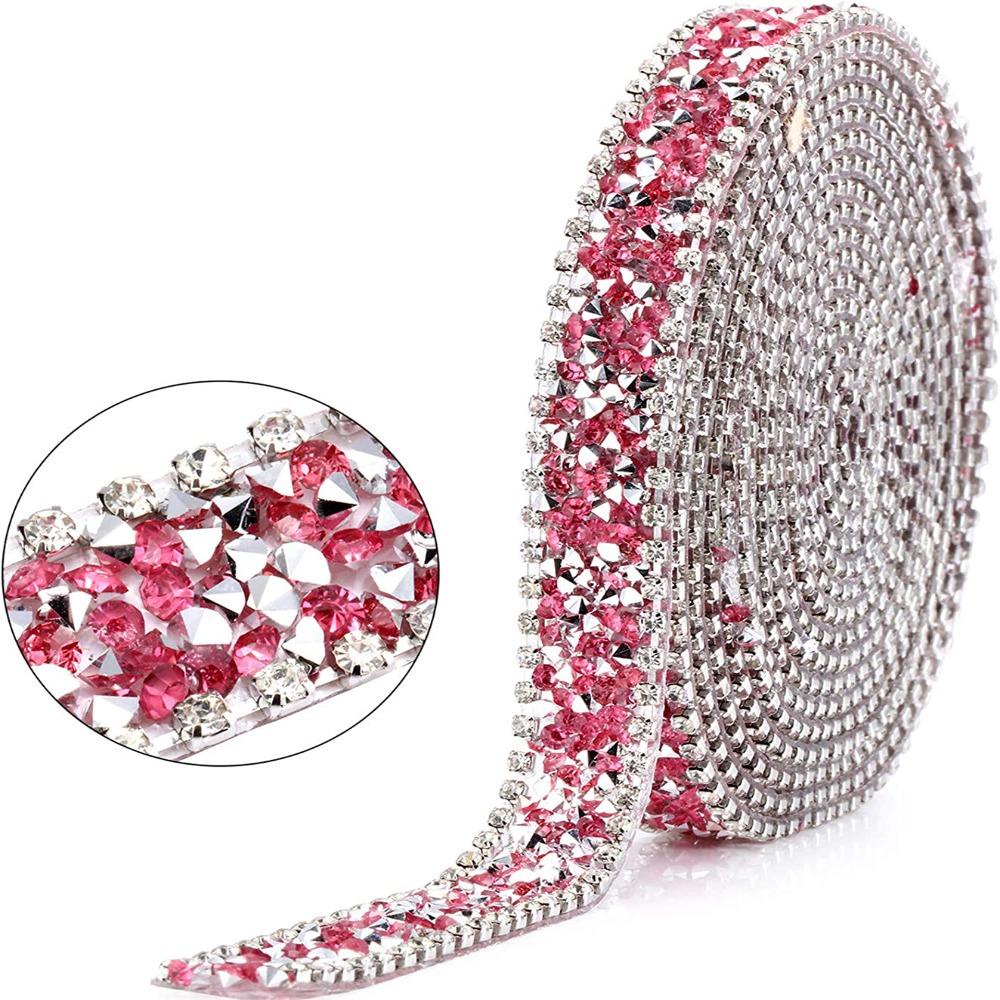 .N Ruy Băng Màu Hồng Trang Trí Bling Sợi