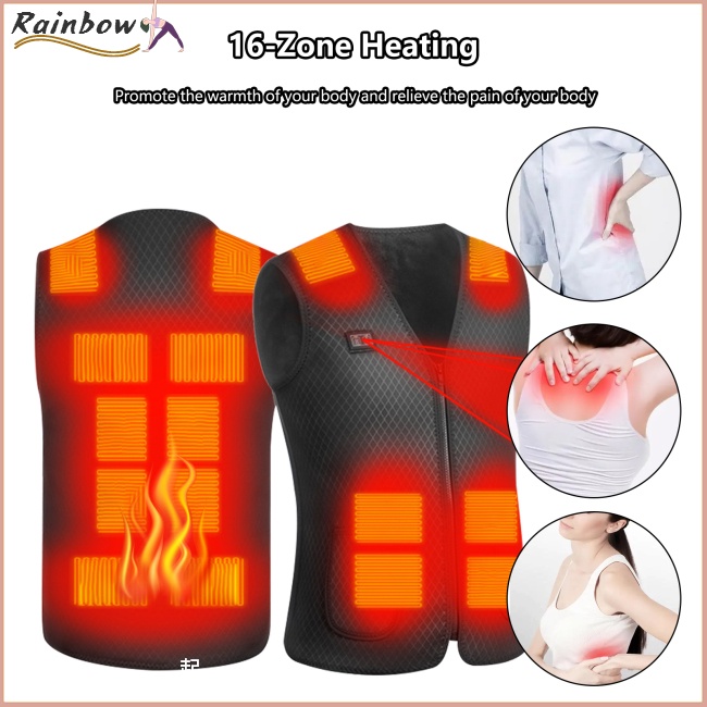 Áo Sưởi Ấm 3 Mức Độ Sưởi Ấm Thông Minh Có Thể Sạc Lại Dành Cho Nam Nữ 16 Zones