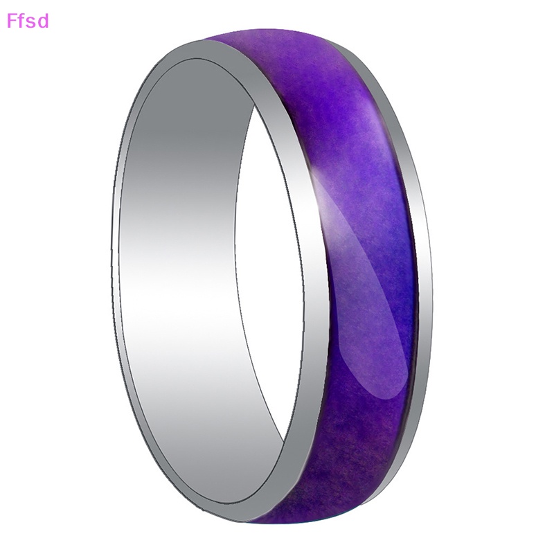 {Ffsd} Nhẫn Cặp Đôi Cảm Xúc Ánh Sáng Thay Đổi Màu Sắc Theo Tâm Trạng Cảm Xúc Phong Cách Gothic Quà Tặng Trang Sức