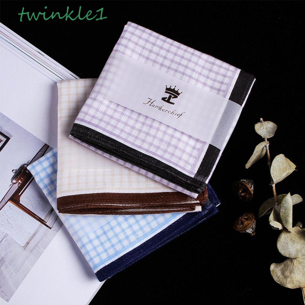 Khăn Tay 43 * 43cm 100% Cotton Thấm Hút Mồ Hôi In Họa Tiết Ca Rô Trẻ Trung Dành Cho Nam