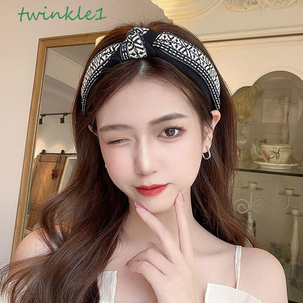 Băng Đô Trang Điểm Thắt Nơ Chéo Lấp Lánh Đơn Giản Thời Trang Cho Nữ