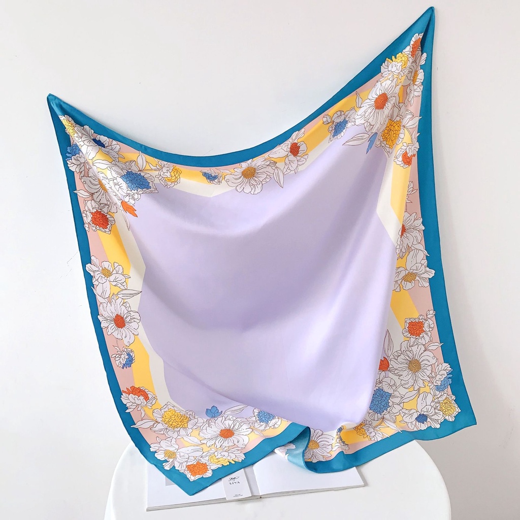 Khăn Choàng Cổ Hình Vuông Cỡ Lớn Bằng Lụa Thời Trang Hàn Quốc 2023 Kích Thước 90 * 90cm