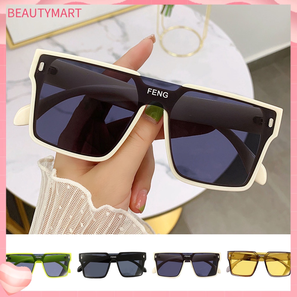 Kính Mát Gọng Vuông Lớn Siêu Nhẹ Chống Tia UV Chống Nắng Màu Sắc Tương Phản Phong Cách Cổ Điển Thời Trang Cho Nam Và Nữ