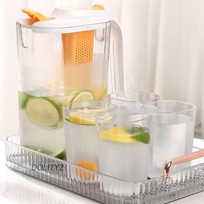 Bộ 2 Bình Đựng Trà / Cà Phê Kín Khí Trong Suốt Kèm 4 Tách