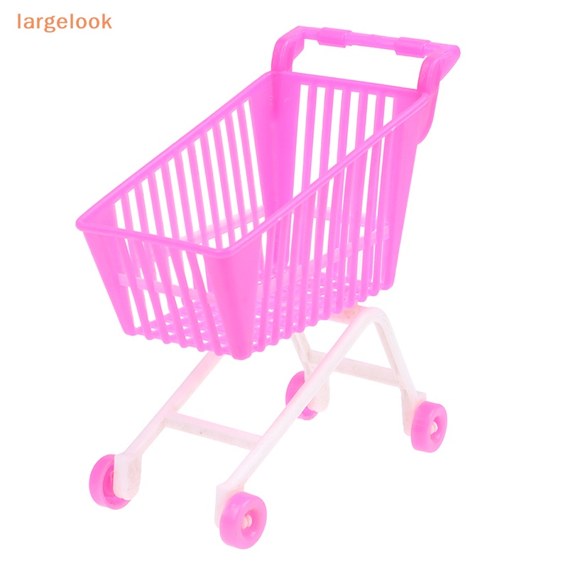 Mô Hình Xe Đẩy Mua Sắm Mini Bằng Nhựa Trang Trí Nhà Búp Bê