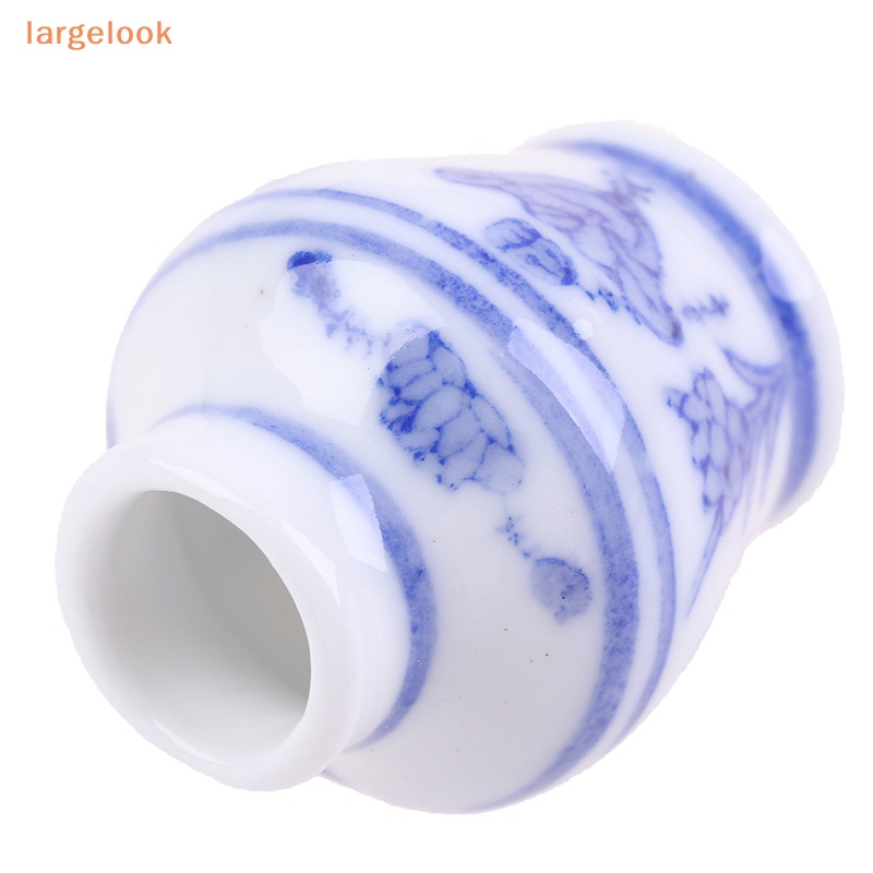 Bình Hoa Sứ Màu Trắng Và Xanh Cỡ Lớn Tỷ Lệ 1 / 12 Trang Trí Nhà Búp Bê