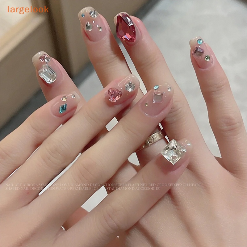 1 Hộp Hạt Nhựa Trong Suốt 3D Đính Móng Nghệ Thuật