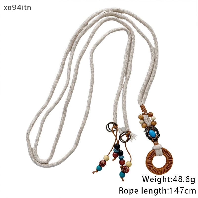 Thắt Lưng Bện Dây Có Khóa Tròn Phong Cách Vintage Cho Nữ