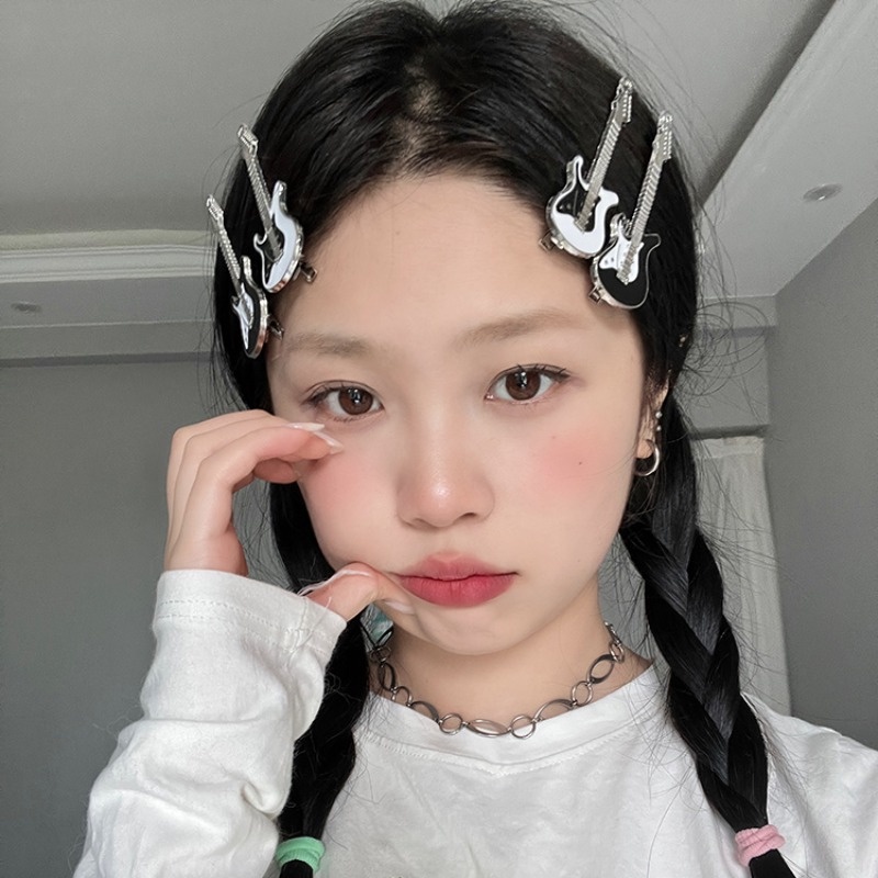 Kẹp Tóc Bên Hông Y2k Phong Cách Rock Punk Cổ Điển Mát Mẻ Cho Nữ