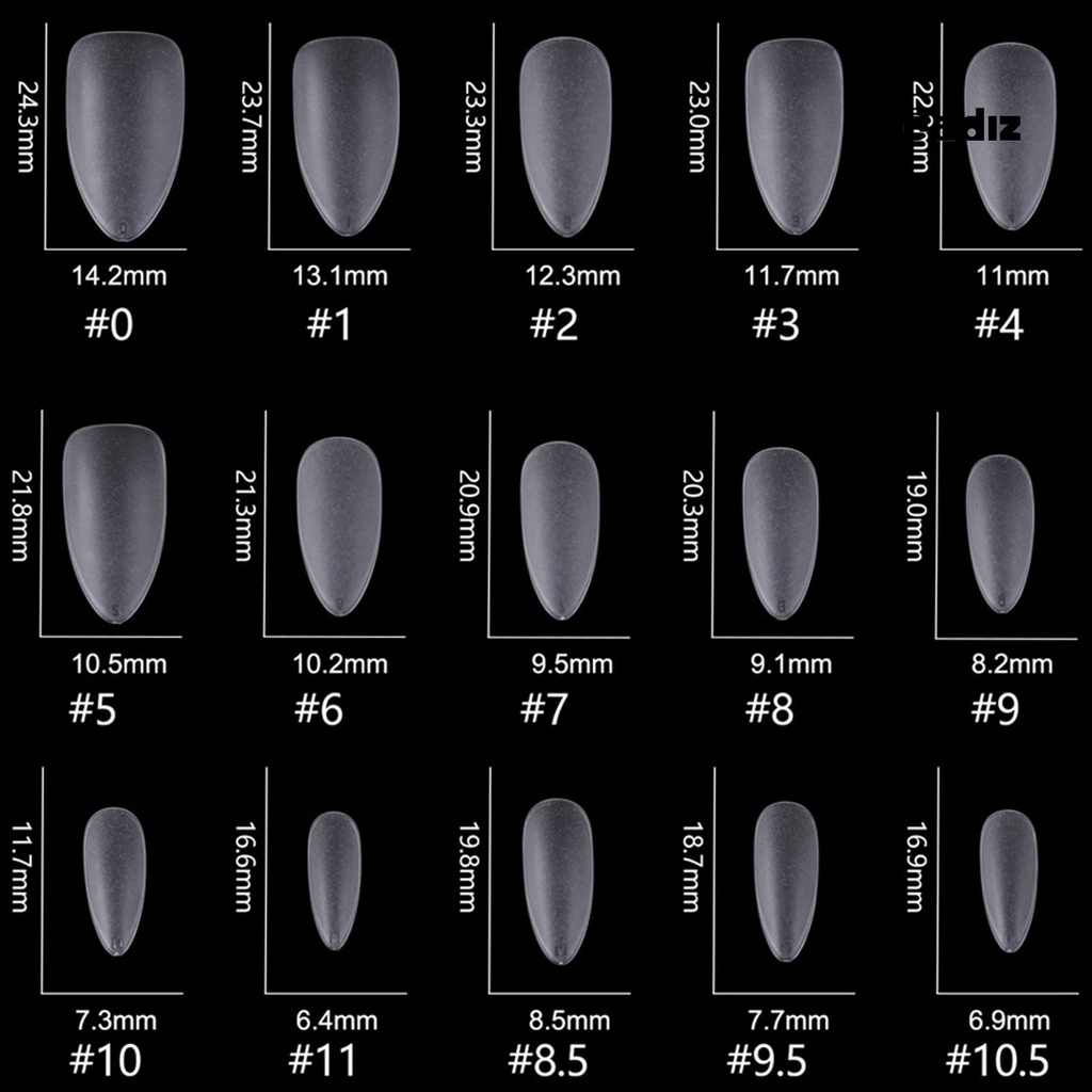 Bộ 300 Móng Tay Giả Hai Mặt Nhám Siêu Mỏng Dễ Tháo Rời