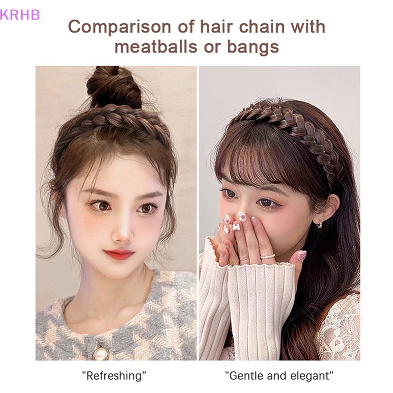 Băng Đô Tóc Giả Thắt Bím Chống Trượt Cho Nữ Mới