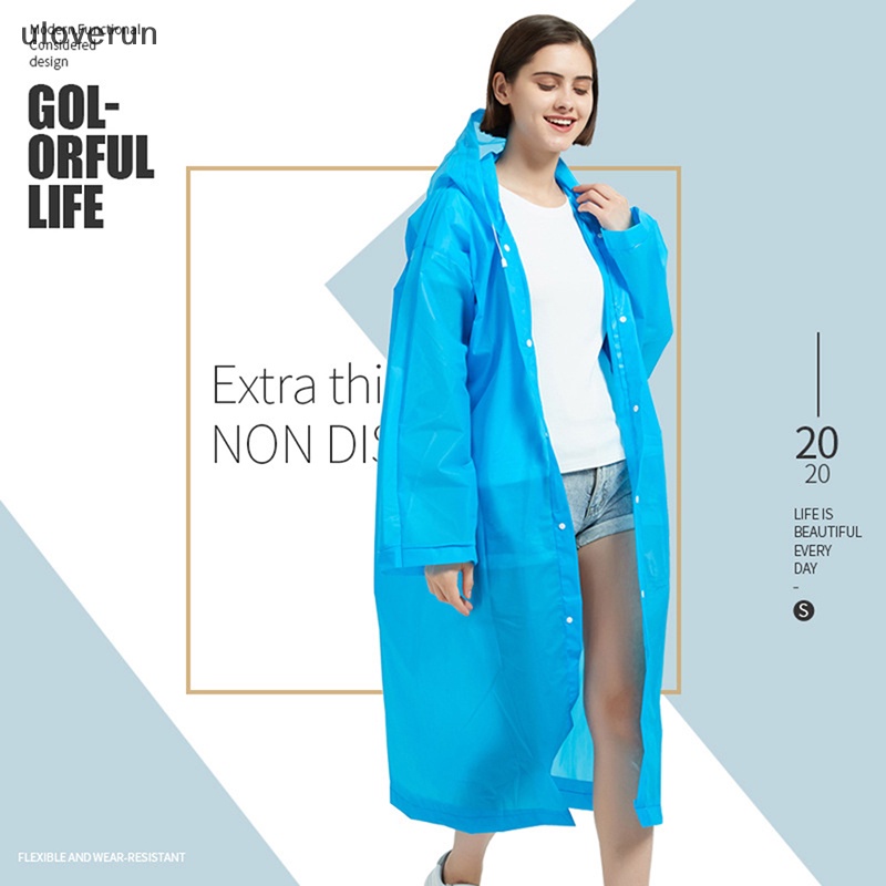 Uloverun Áo Mưa Dày Dặn Có Mũ Trùm Chống Thấm Nước Tiện Dụng