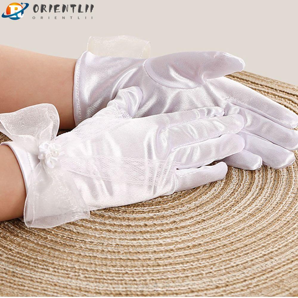 Găng Tay Dài Vải Satin Đính Kim Sa Lấp Lánh Dành Cho Bé Biểu Diễn Múa