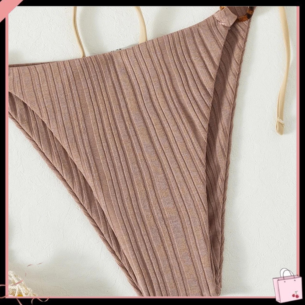 Bộ Đồ Bơi 2 Mảnh Màu Trơn Phong Cách Cổ Điển Thời Trang Mùa Hè Cho Nữ