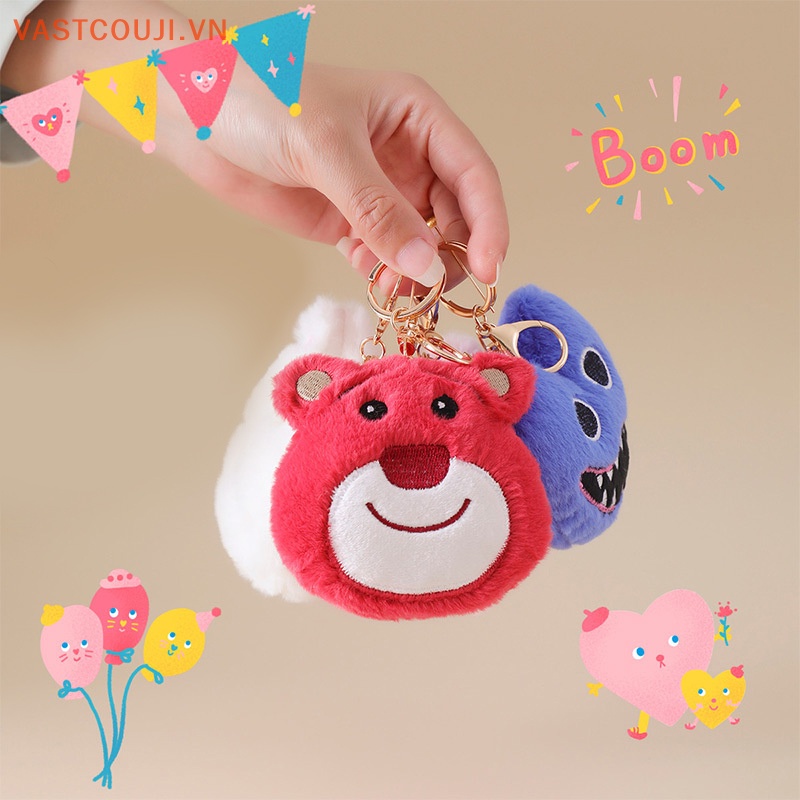 Thú Nhồi Bông Hình Gấu Dâu Tây VASTJI Disney Đáng Yêu Trang Trí Ba Lô / Móc Khóa Xe Hơi