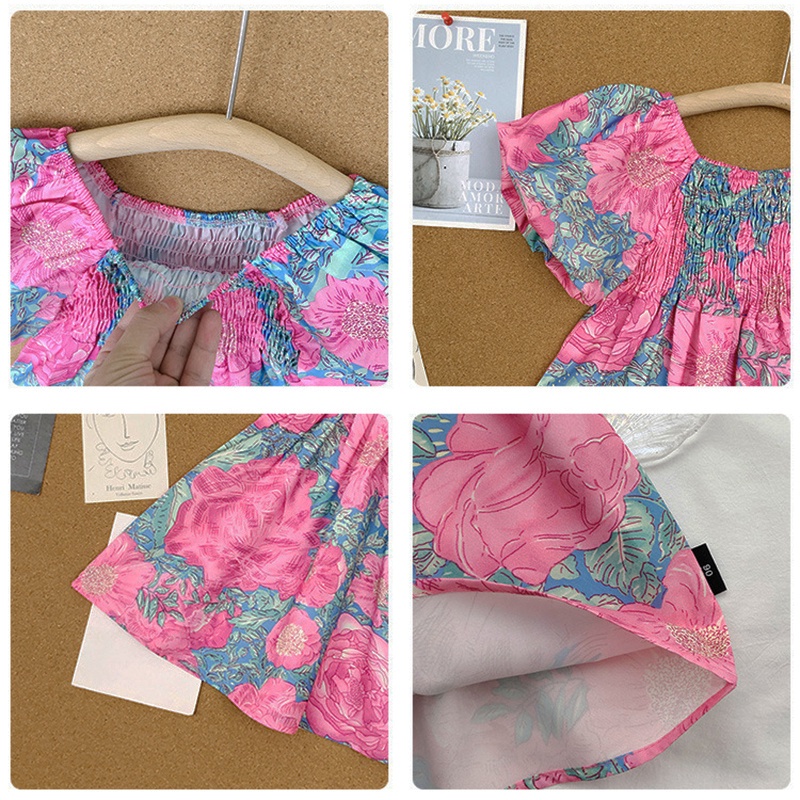 Đầm In Hoa Thời Trang Mùa Hè Hàn Quốc Cho Bé Gái 2-7 Tuổi