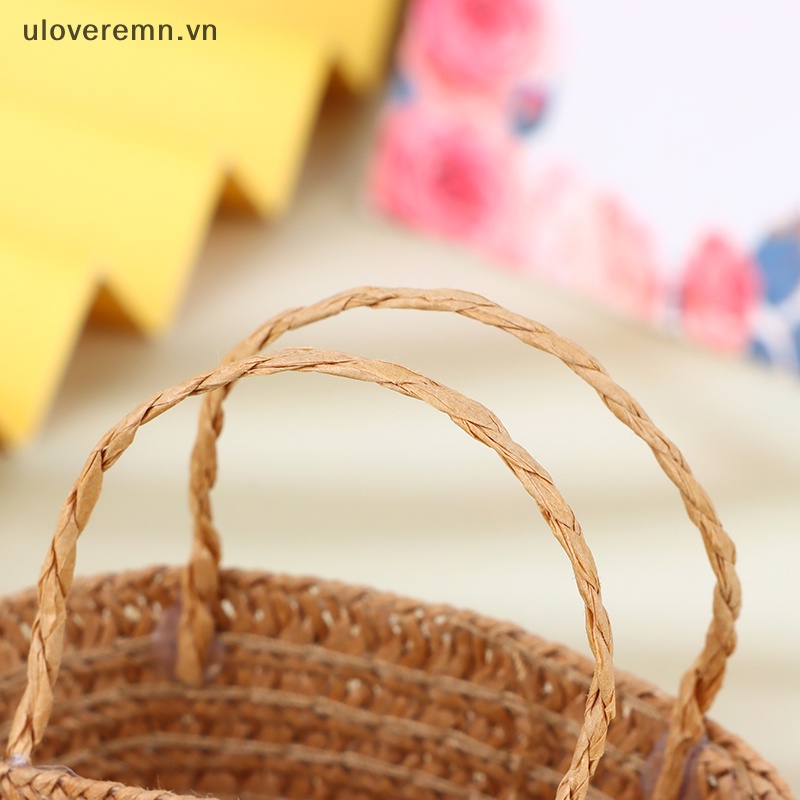 Giỏ Đan Mini Đựng Đồ Đa Năng Cho Nhà Búp Bê Tỷ Lệ 1 / 12