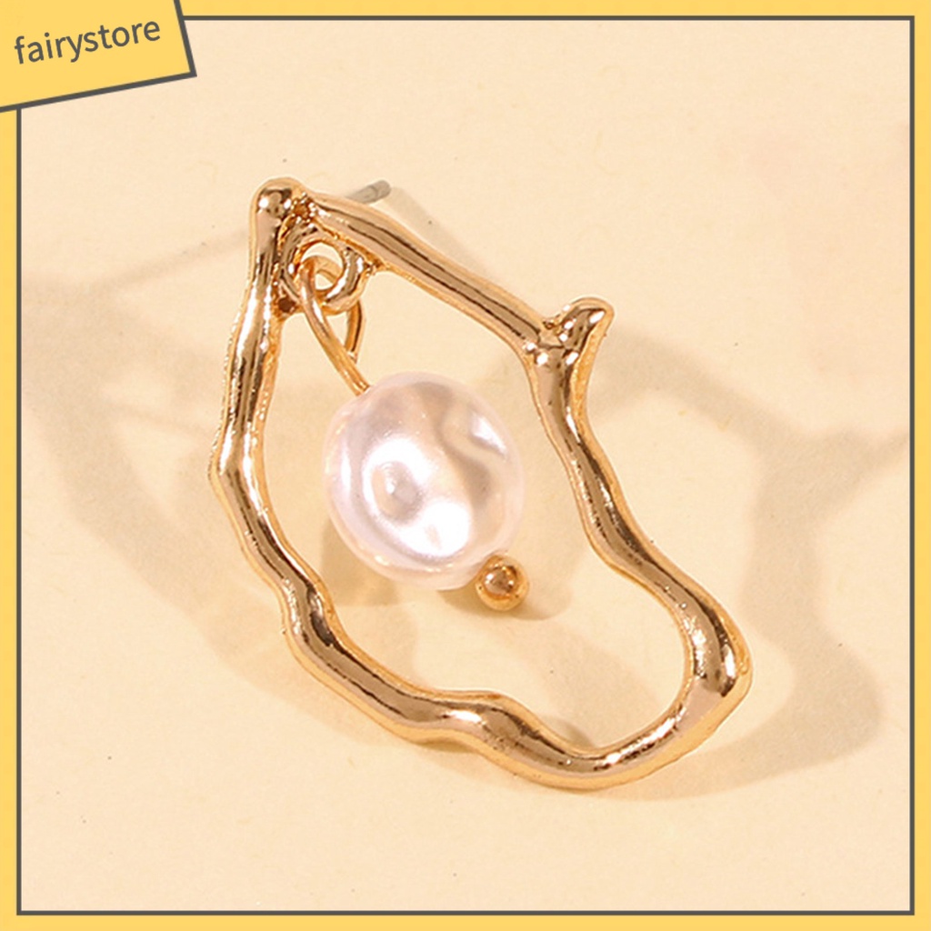 1 Đôi Bông Tai Thả Lủng Lẳng Đính Hạt Giả Ngọc Trai Thời Trang Mặc Hàng Ngày