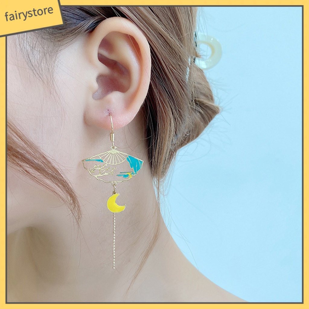 1 Đôi Bông Tai Dáng Dài Đính Ngọc Trai Nhân Tạo Hình Hoa / Động Vật Bằng Đồng Dễ Thương Cho Nữ