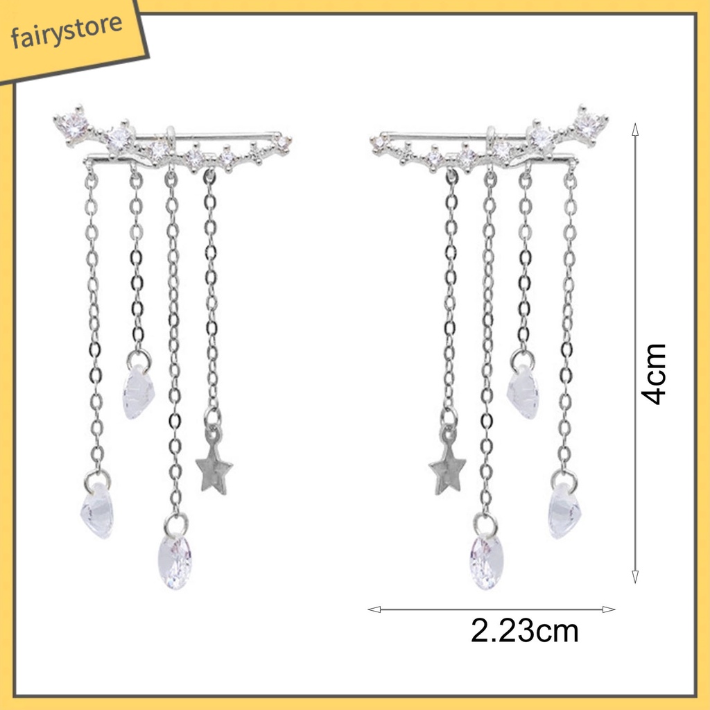 1 Đôi Bông Tai Dáng Dài Đính Đá Lấp Lánh Thời Trang Cao Cấp