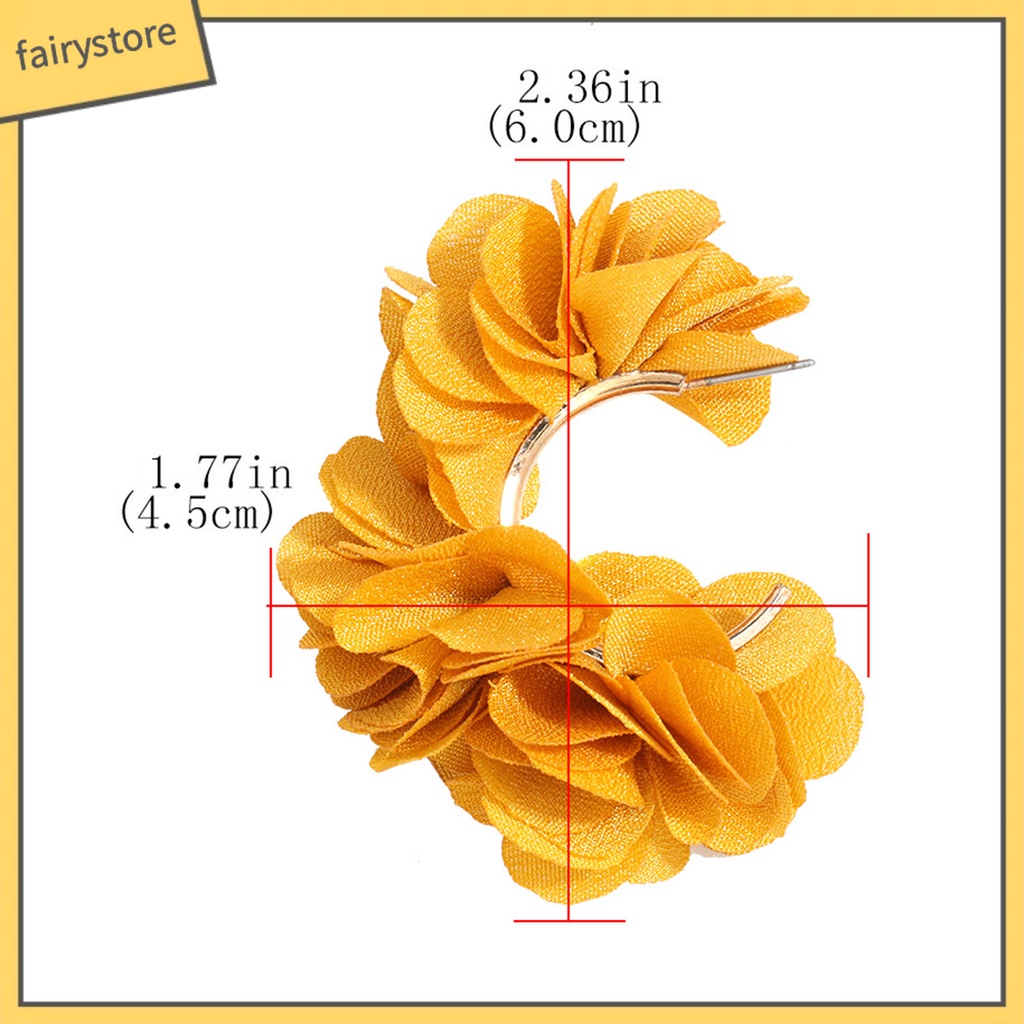 [FRO] 1 Đôi Bông Tai Đinh Tán Hình Chữ C Bằng Hợp Kim Chống Phai Màu Thanh Lịch Dễ Phối Đồ