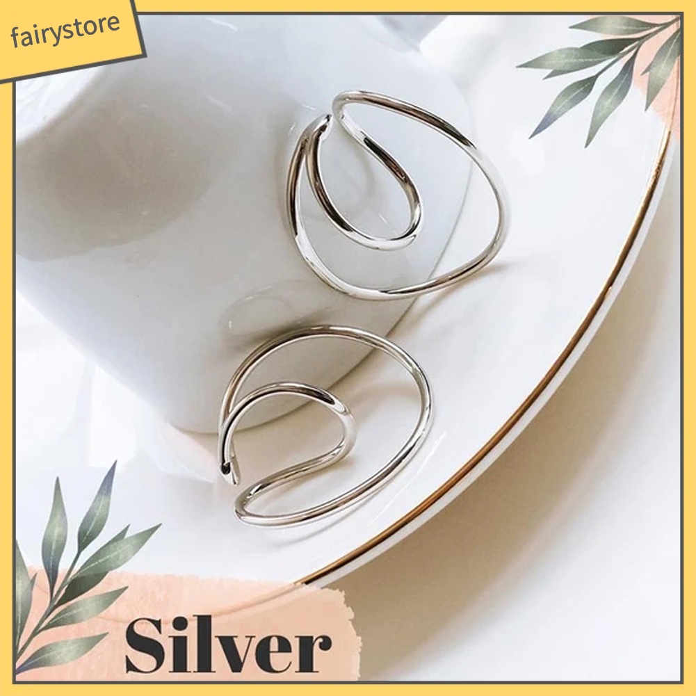 Khuyên Kẹp Vành Tai Họa Tiết Hình Học Phong Cách Vintage