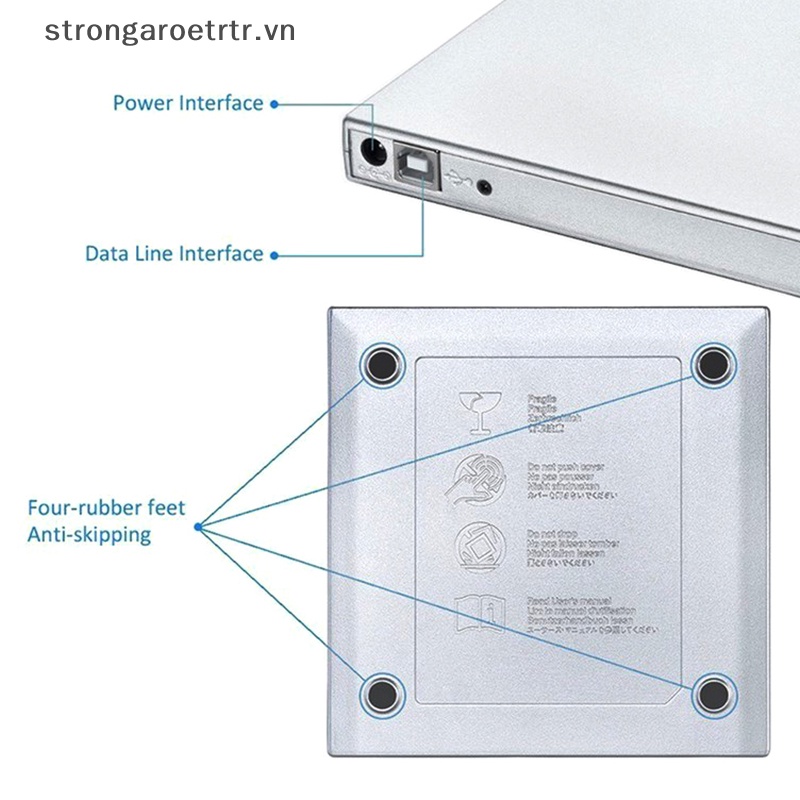 Ổ Đĩa DVD Ngoài Tiếng Ồn Chuyên Nghiệp Kết Nối USB 2.0 DVD / VCD / CD-RW