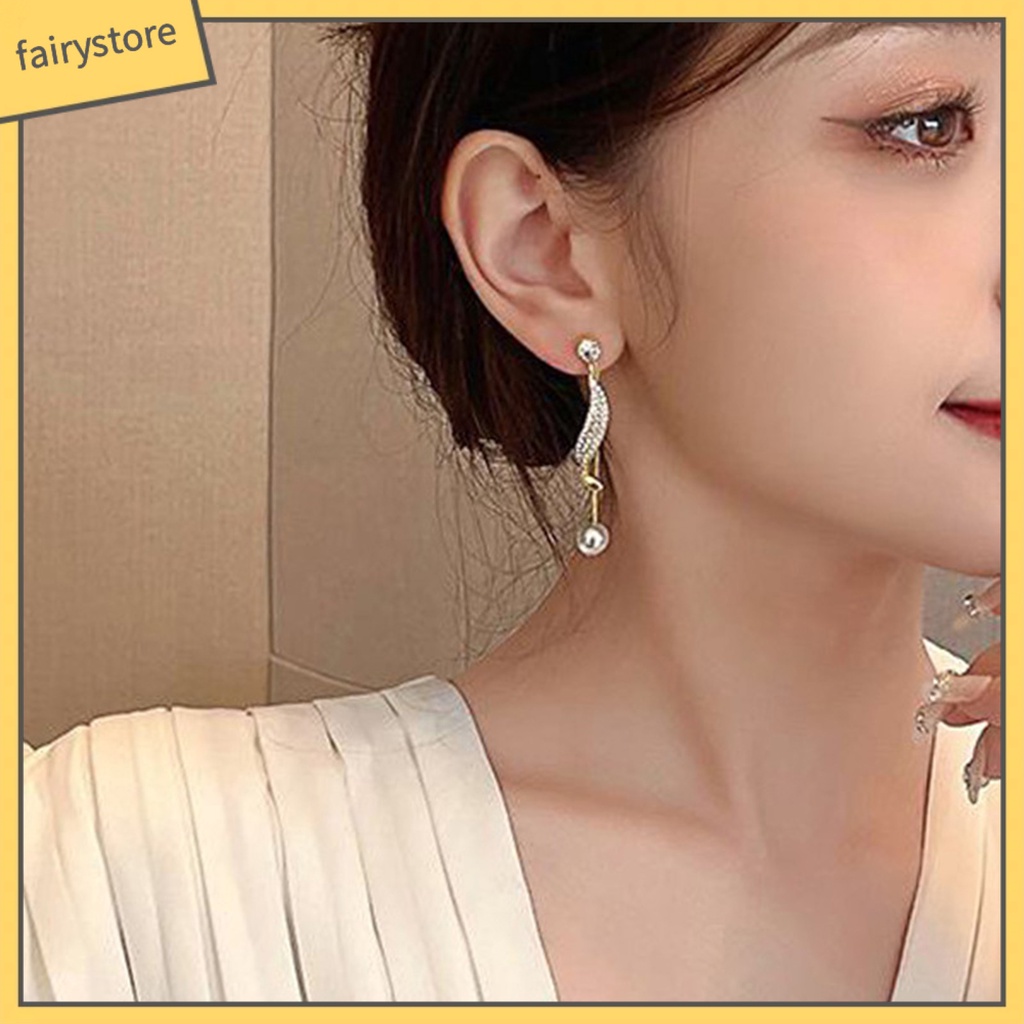 1 Đôi Bông Tai Hình Học Tua Rua Lấp Lánh Phong Cách Hàn Quốc Dành Cho Nữ