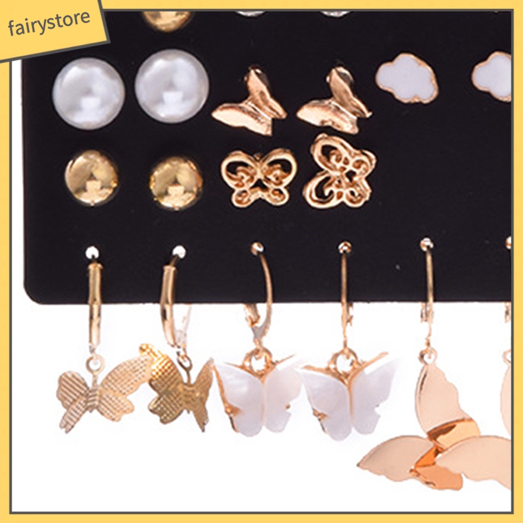 1 Bộ Bông Tai Dạng Treo Tua Rua Dài Đính Ngọc Trai Giả Nhiều Hình Dạng Phong Cách Bohemian