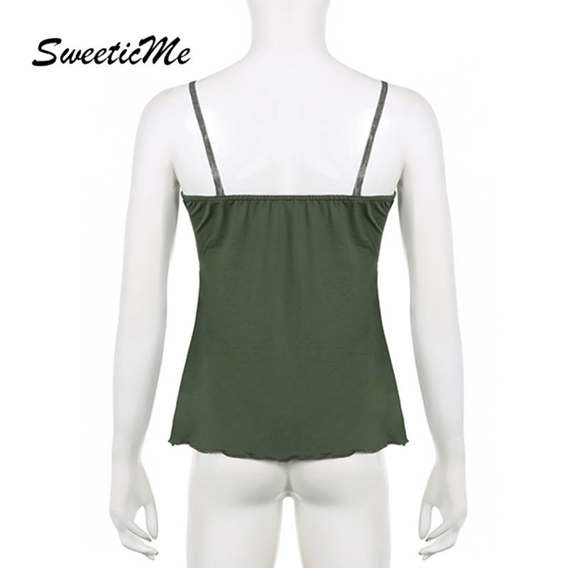 Áo Tank Top Ôm Dáng Phối Ren In Họa Tiết Kiểu Retro Thời Trang 2023 Cho Bạn Gái