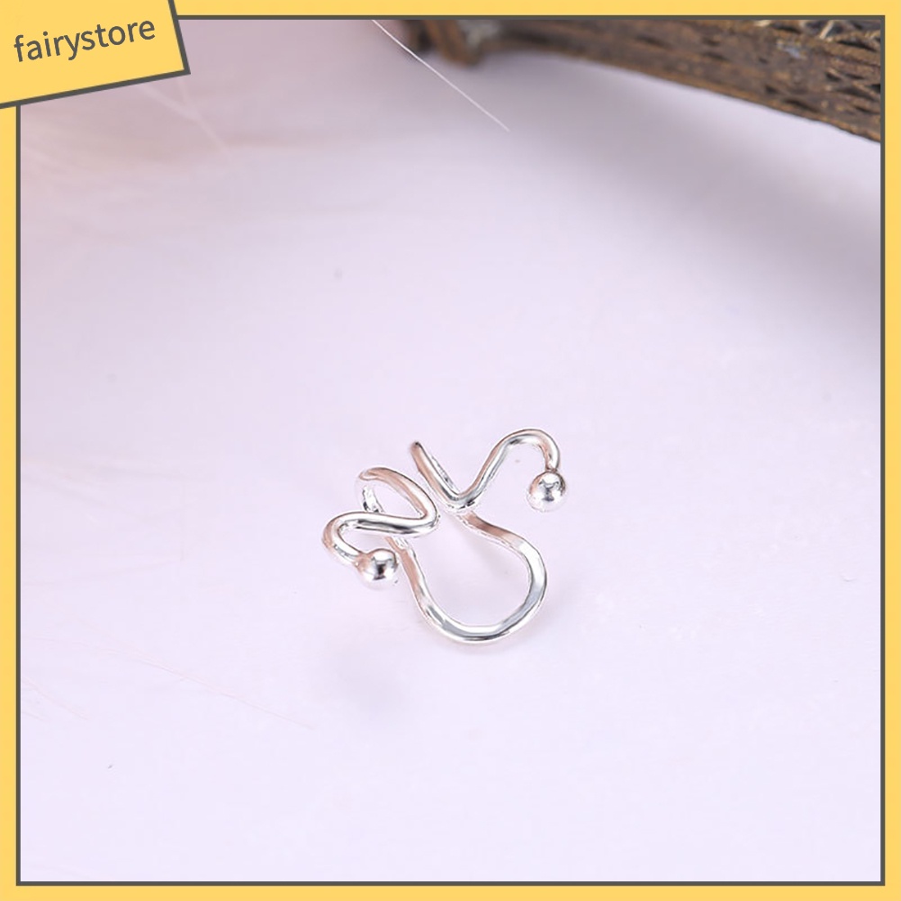 Khuyên Kẹp Vành Tai Không Xỏ Lỗ Kiểu Dáng Hình Học Đơn Giản Dành Cho Nữ