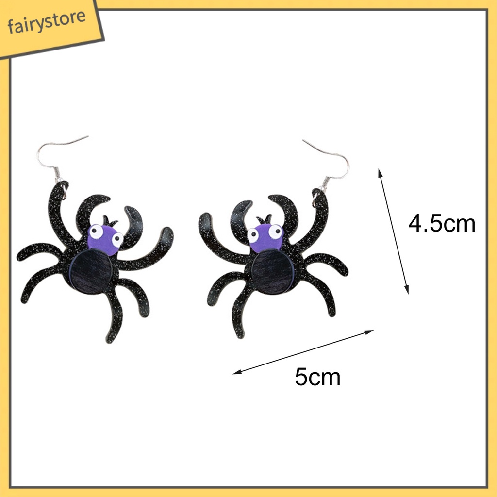 [FRO] Bông Tai Acrylic Hình Nhện Vui Nhộn Dễ Phối Đồ Cho Halloween