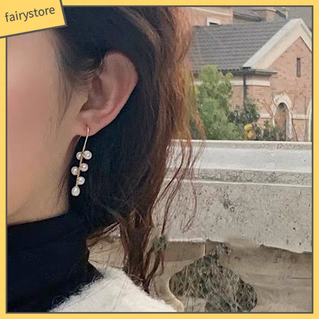 1 Khuyên Kẹp Vành Tai Đính Đá / Ngọc Trai Nhân Tạo Hình Bông Hoa Thời Trang