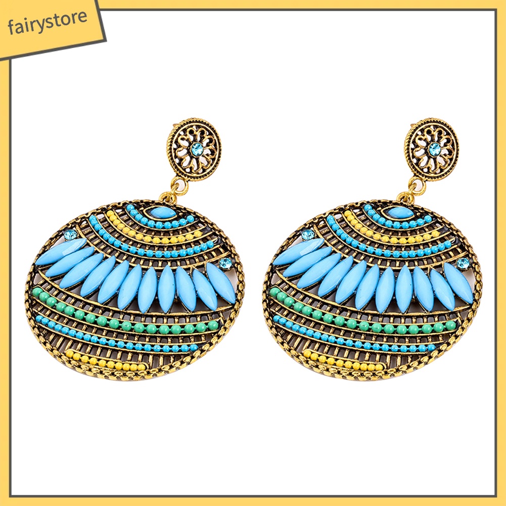 Đôi Khuyên Tai Dài Bản Tròn Kiều Boho Thời Trang Cho Nữ