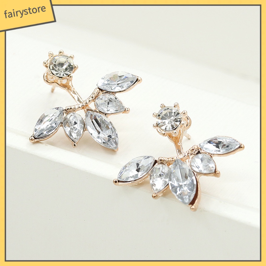 1 Cặp Bông Tai Hợp Kim Hình Hoa Đính Đá Xinh Xắn