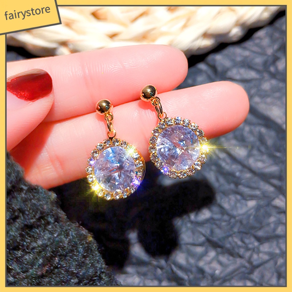 Đôi Khuyên Tai Hình Giọt Nước Đính Đá Thời Trang Cho Nữ