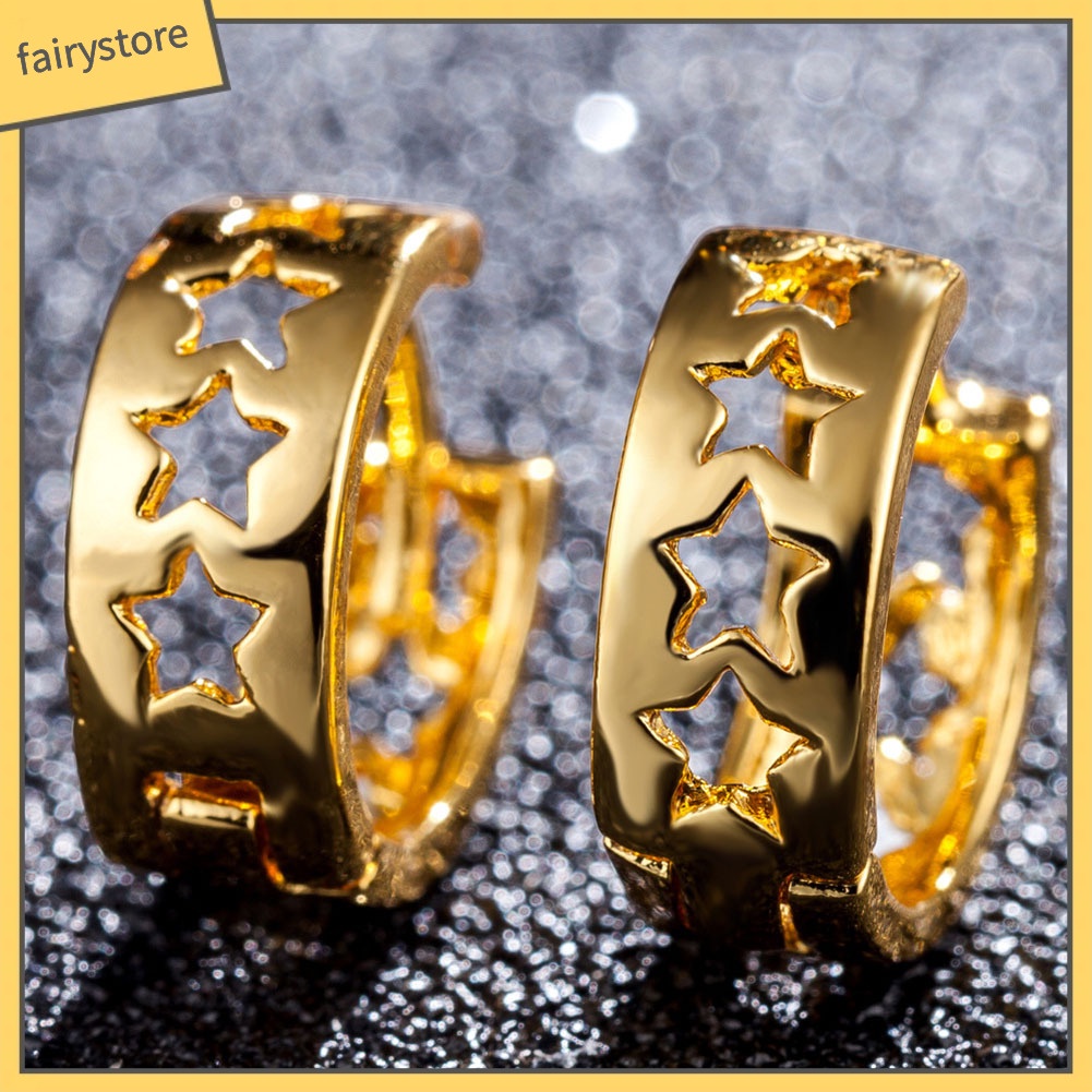 Khuyên Kẹp Vành Tai [FRO] Hình Ngôi Sao Rỗng Sang Trọng Cho Nữ