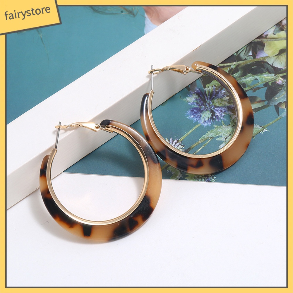 Bông Tai Tròn Họa Tiết Da Báo Thời Trang Dành Cho Nữ