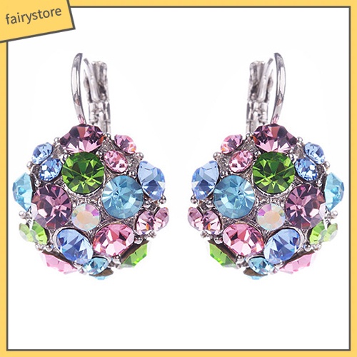 Khuyên Tai Đính Đá Cubic Zirconia Nhiều Màu Sắc Cho Nữ