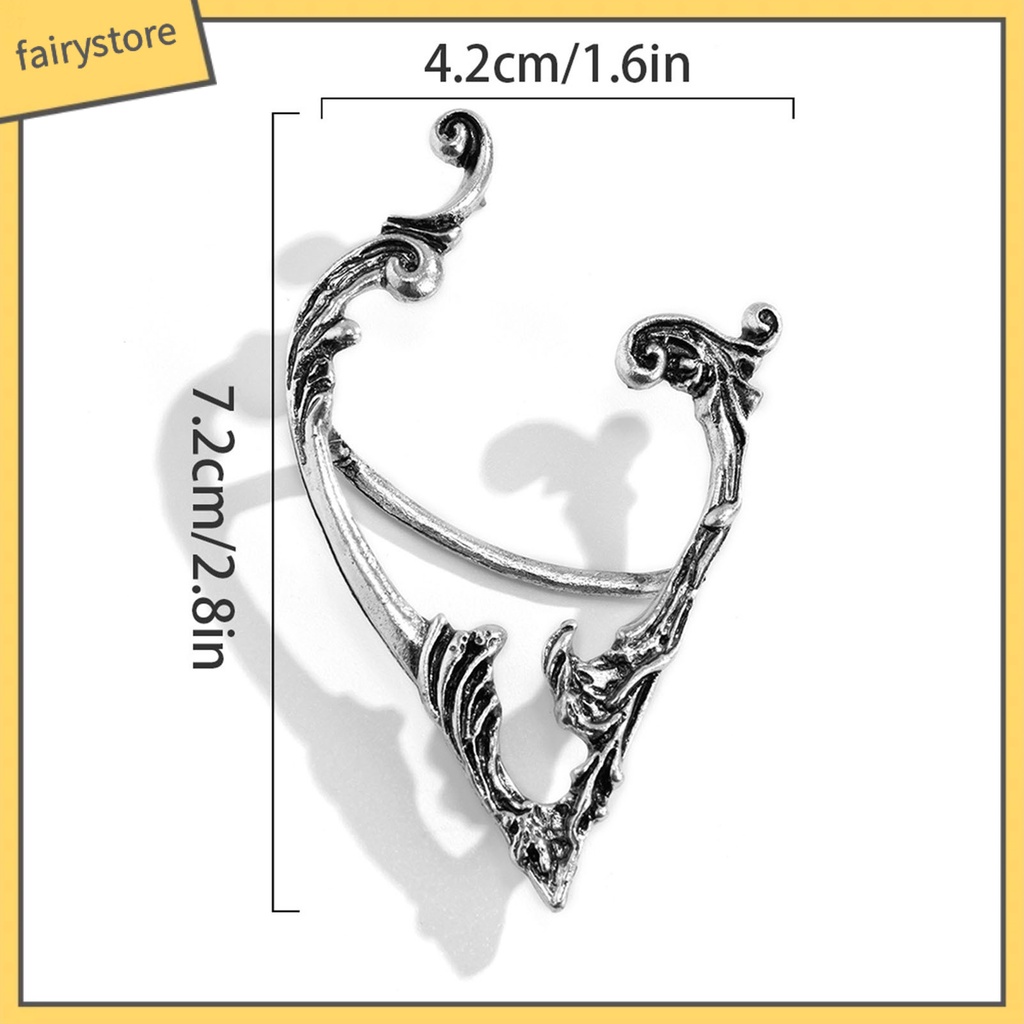 1 Khuyên Kẹp Vành Tai Elf Màu Sắc Tối Dễ Phối Đồ