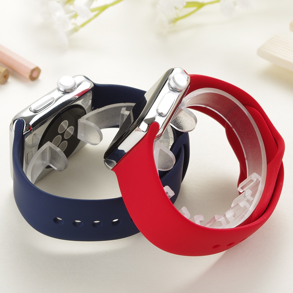 Dây Đeo Silicone Nhiều Màu 44mm 45mm 41mm 40mm 38mm 42mm Cho IWatch Serie 6 5 SE 7 8 Ultra 49mm