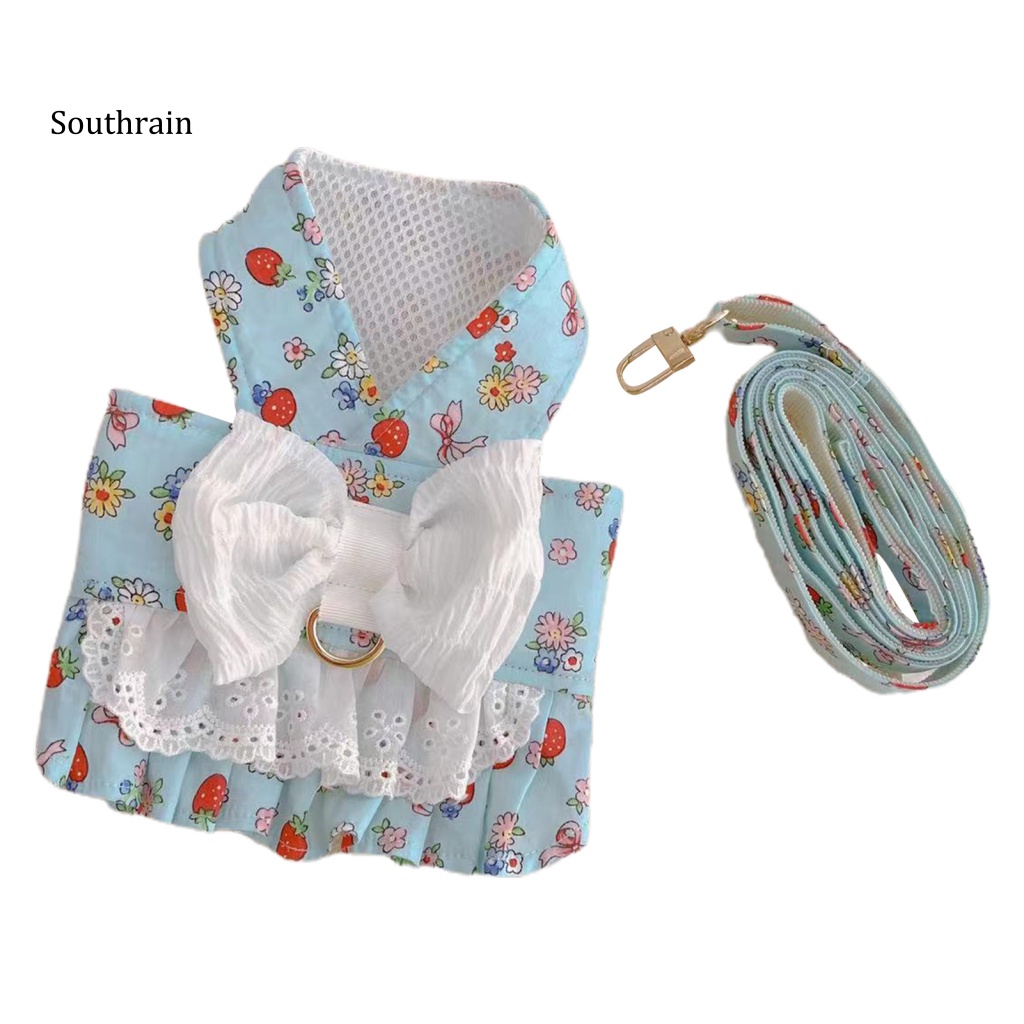 1 Bộ Áo Vest Và Quần Yếm Bằng Polyester Thoáng Khí In Họa Tiết Dễ Thương Dùng Chụp Ảnh Cho Cún Cưng